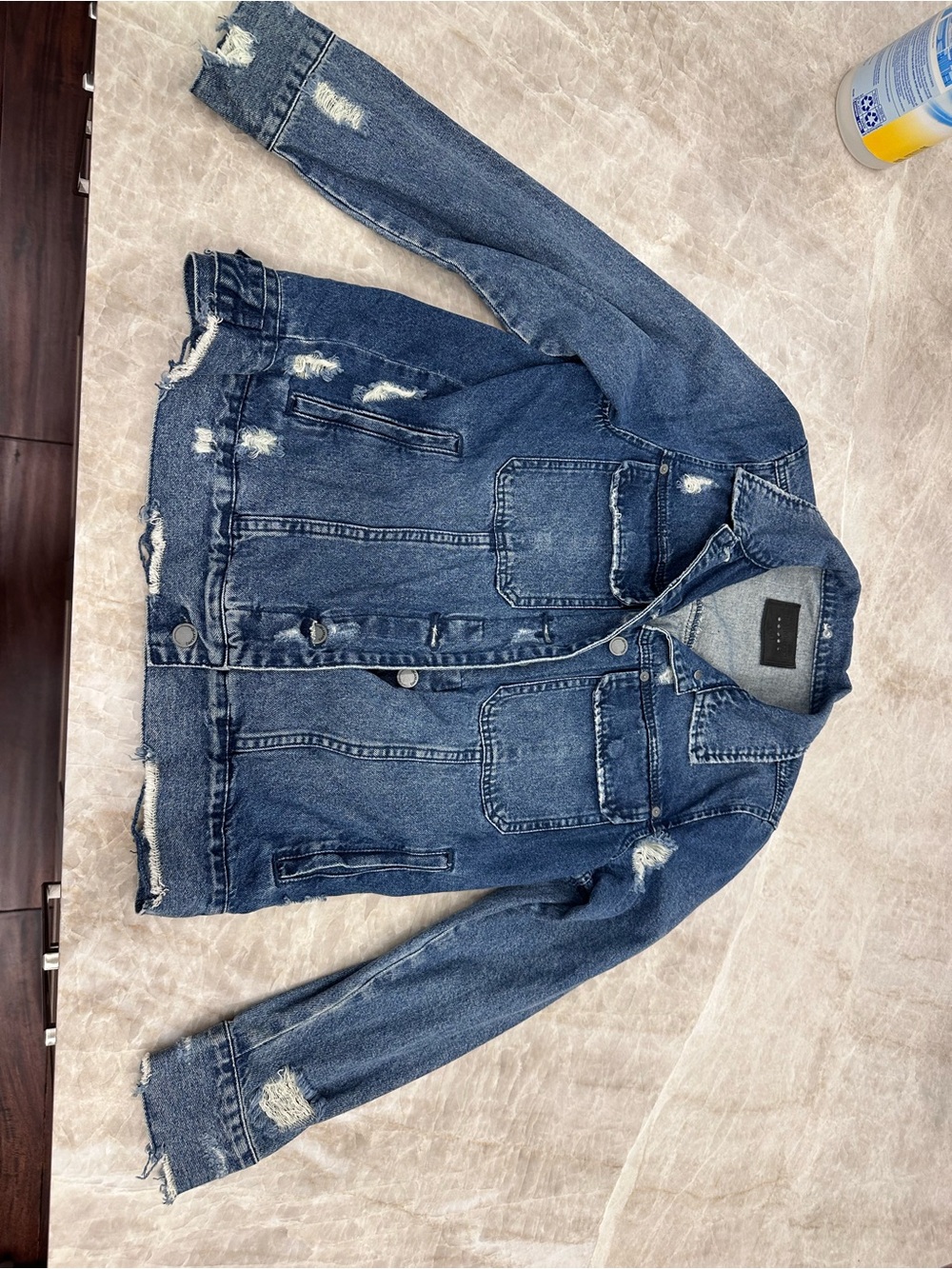 BlankNYC distressed Blue Denim Jacket M